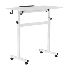 Product image of 32 x 16 In Adjustable Height Mobile Standing Desk, Tilting Top, Lockable Casters