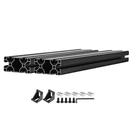 Product image of 2-Pack 4080 T-Slot Aluminum Extrusion Profile, 500mm, Anodized Black