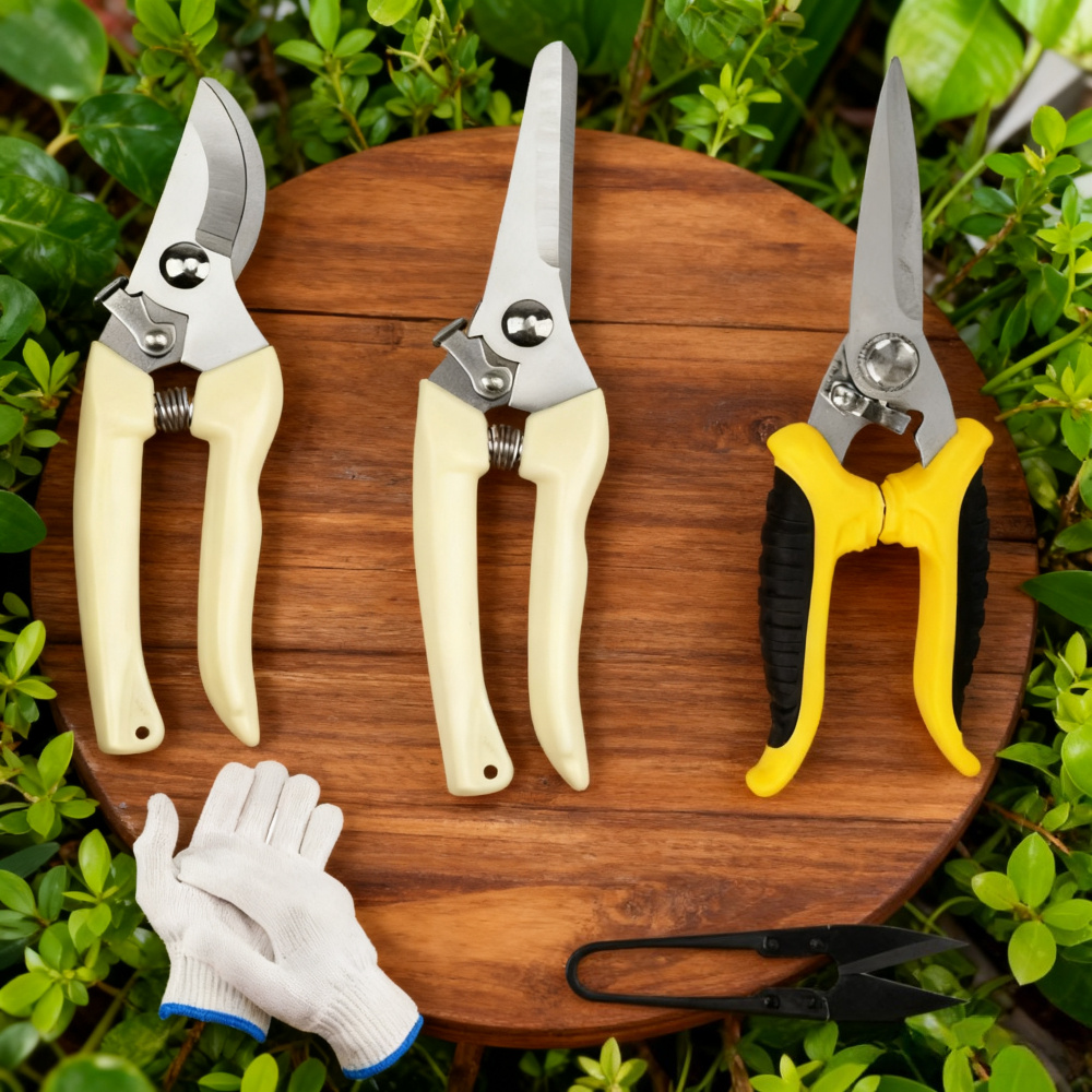 Main product image of 3-Piece Yellow Pruning Shears Set with Non-Stick Blades