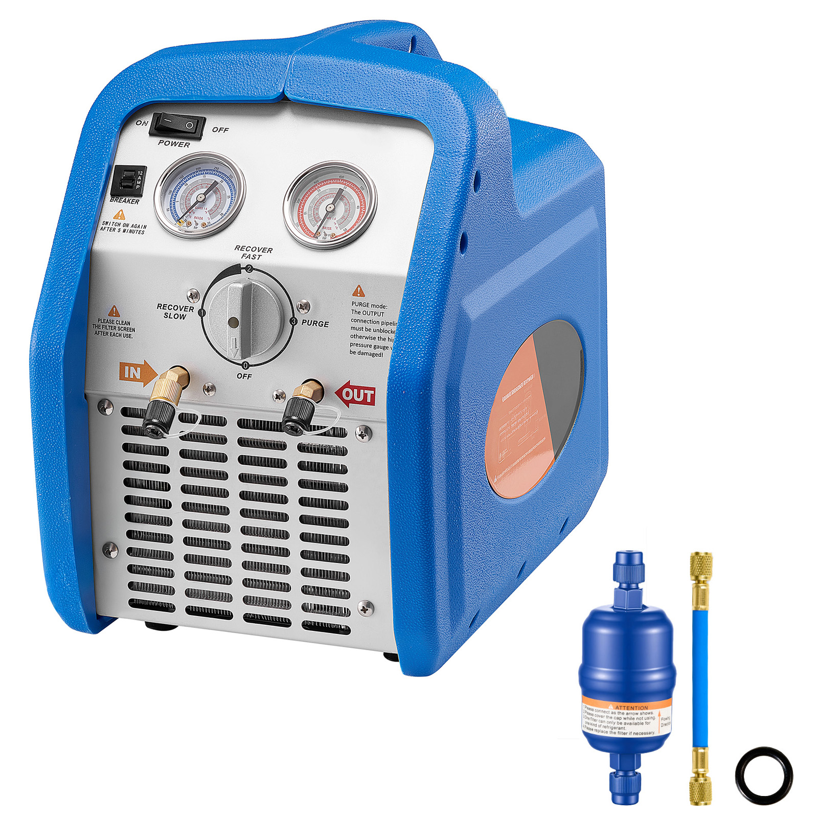 Main product image of Portable Refrigerant Recovery Machine, 3/4 HP, 120V 60Hz, 1750 RPM