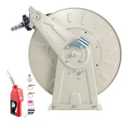 Product image of Fuel Hose Reel, 3/4 Inch x 50 Ft, Spring Rewind, 300 PSI, Carbon Steel, Rubber Hose