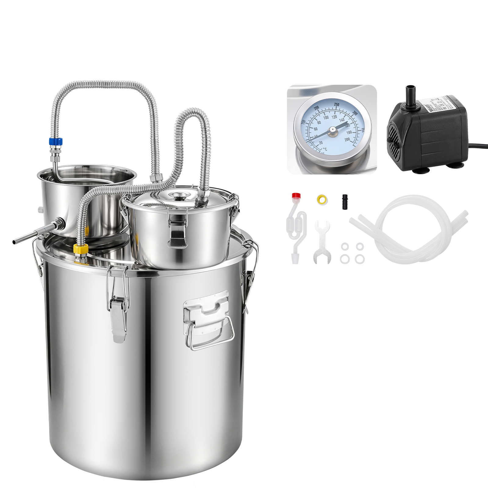 Main product image of 13.2 GAL / 50L Alcohol Still with Thumper Keg, Thermometer, Water Pump
