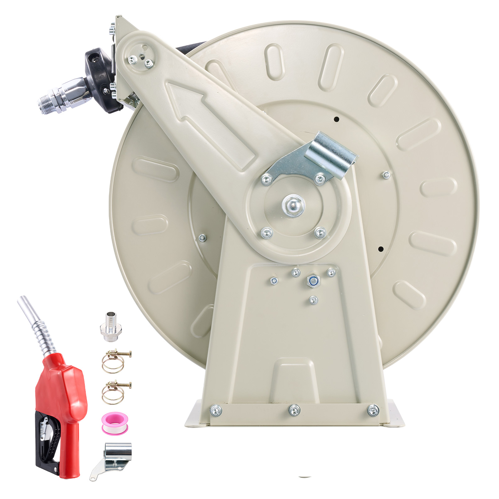 Main product image of Fuel Hose Reel, 3/4 Inch x 33 Ft, Spring Driven, 300 PSI, Carbon Steel