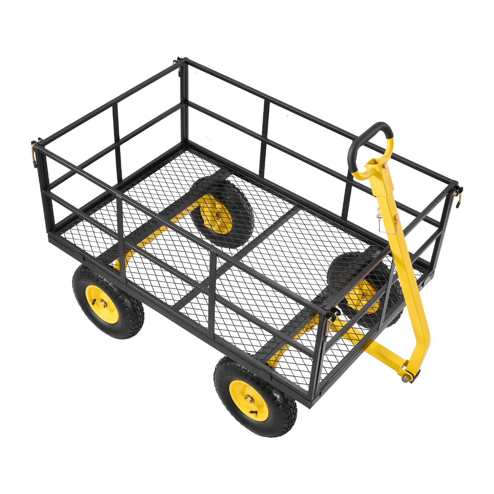 Main product image of Steel Utility Wagon, 1400 Lbs, 13" All-Terrain Tires, Mesh Detachable Sides