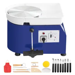 Product image of Pottery Wheel, 350W, 11 In Clay Wheel, 60-300 RPM, Handle and Pedal Control, Blue