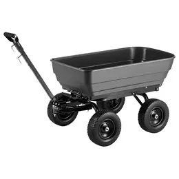 Product image of 1200 lb Poly Garden Dump Cart, 7 cu ft, 90° Dump, 2-in-1 Handle, Swivel Wheels