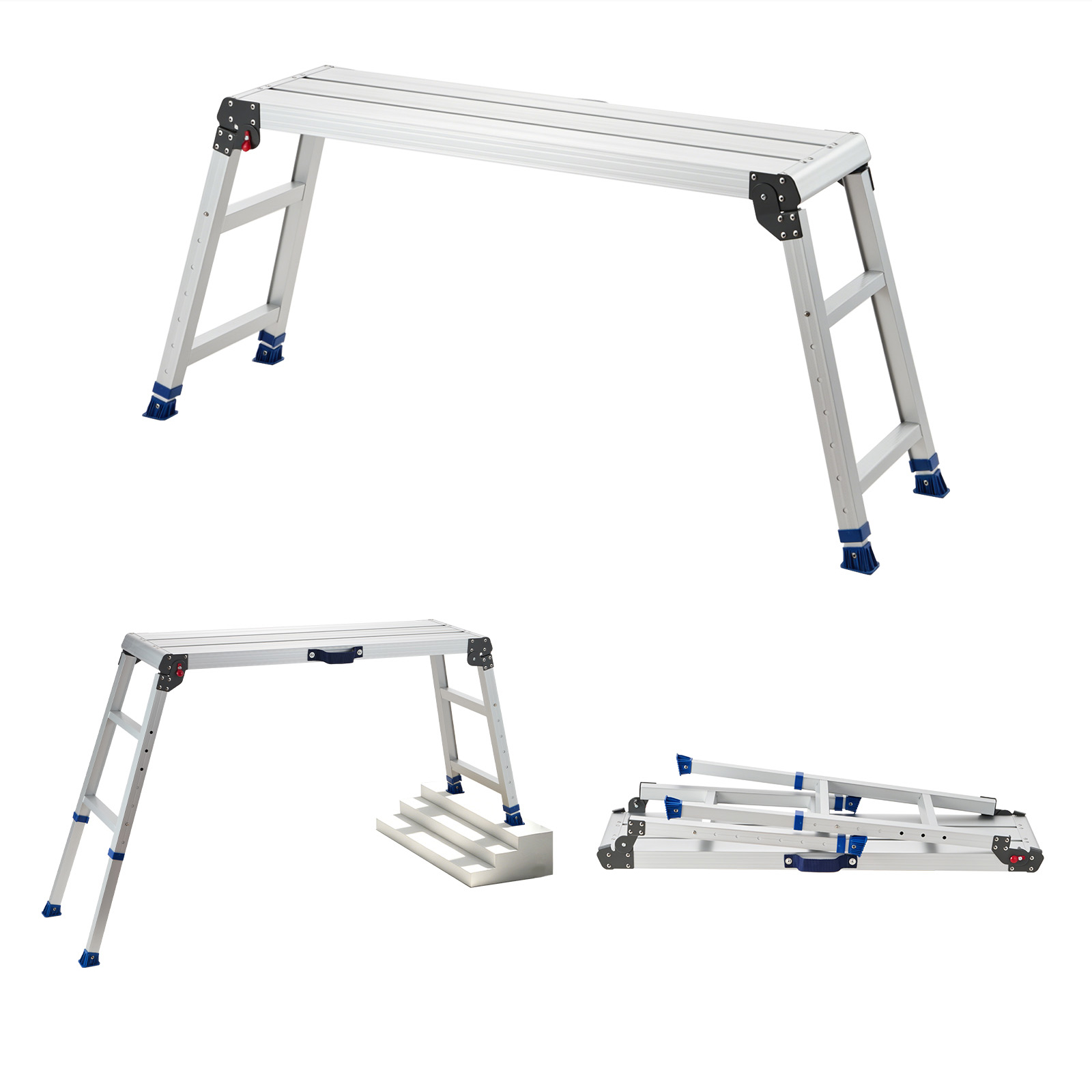 Main product image of Folding Aluminum Work Platform, Adjustable Height 23-34.5 In, 40x12 In, 500 Lbs
