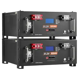 Product image of 48V 100Ah LiFePO4 Lithium Battery, 51.2V, 5120Wh, 100A BMS, Server Rack, 2 Pack