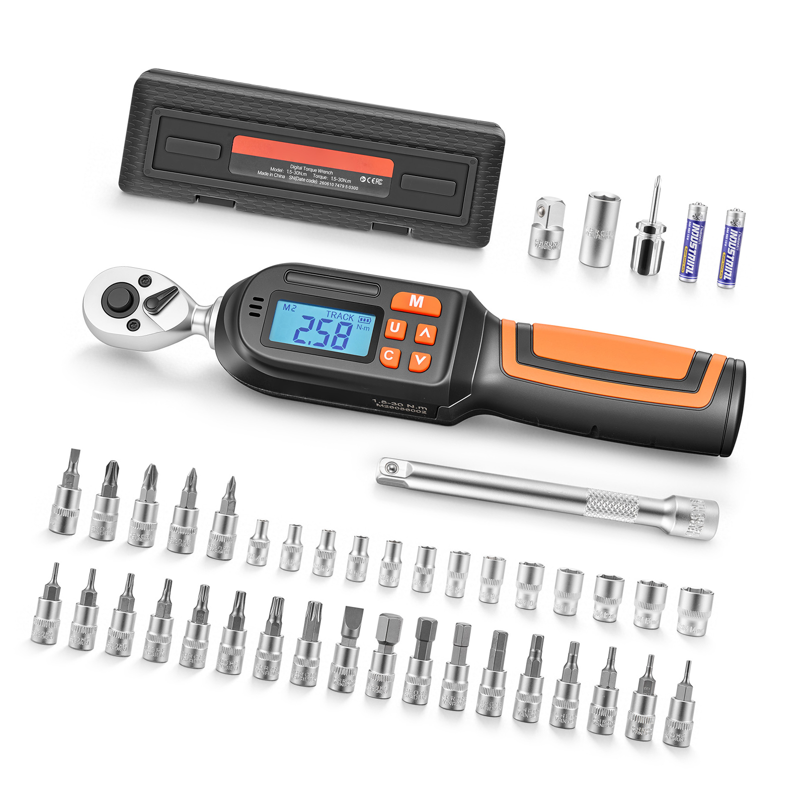 Main product image of 1/4" Drive Digital Torque Wrench Set, 42-Piece, ±2% Accuracy