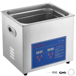 Product image of 10L Ultrasonic Cleaner, 40kHz, Digital Time/Temp Control, Stainless Steel