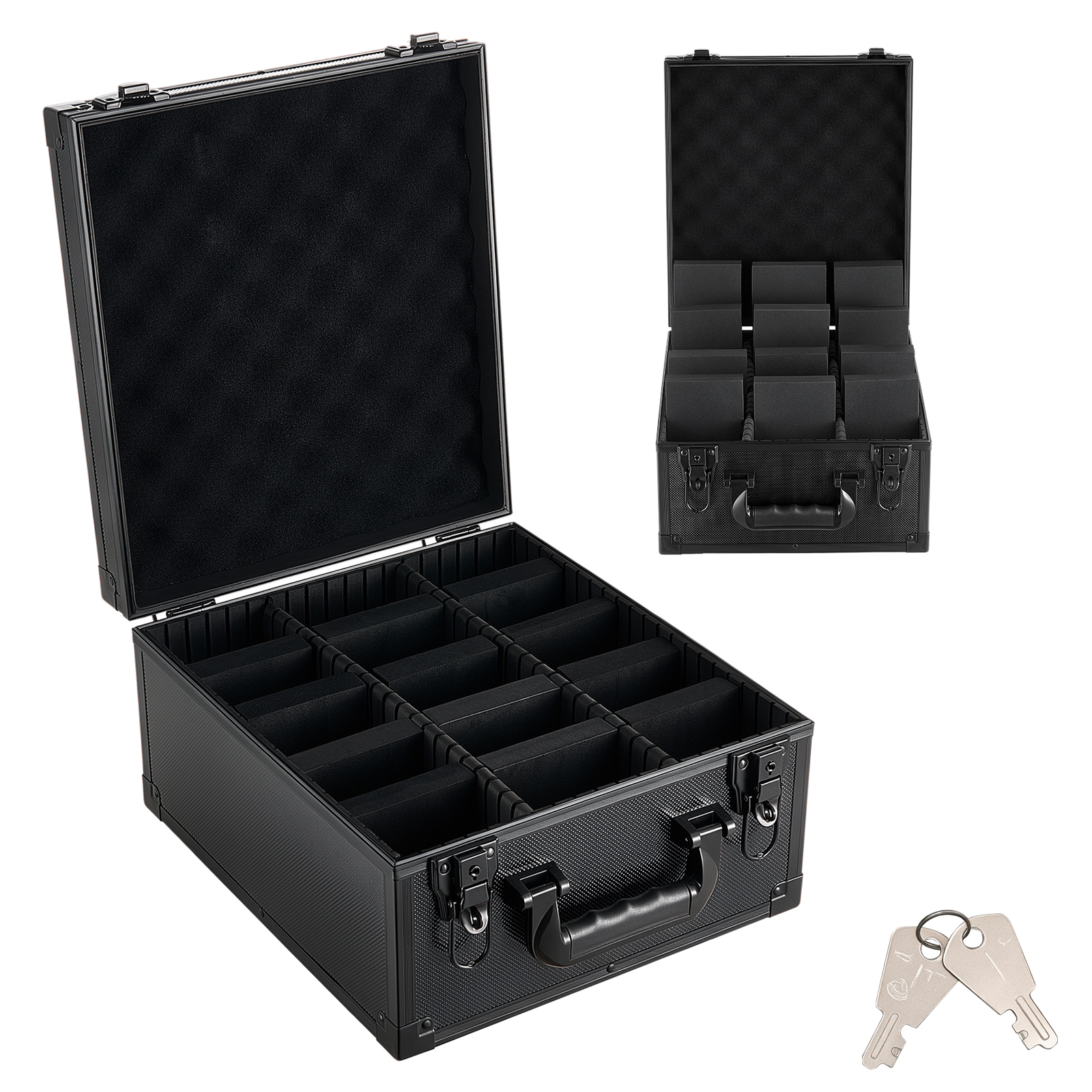 Main product image of 3-Row Graded Card Storage Case, 150 PSA Slab Capacity, Lock, 12 Dividers