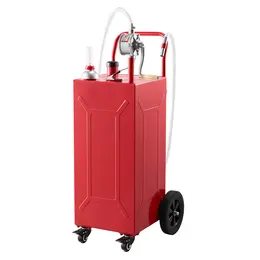 Product image of 30 Gallon Carbon Steel Portable Fuel Caddy with Manual Pump, 4 Wheels