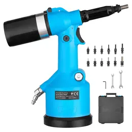 Product image of Pneumatic Rivet Nut Gun Kit, 13-Piece SAE/Metric Heads, 5620 Lbs Pulling Force
