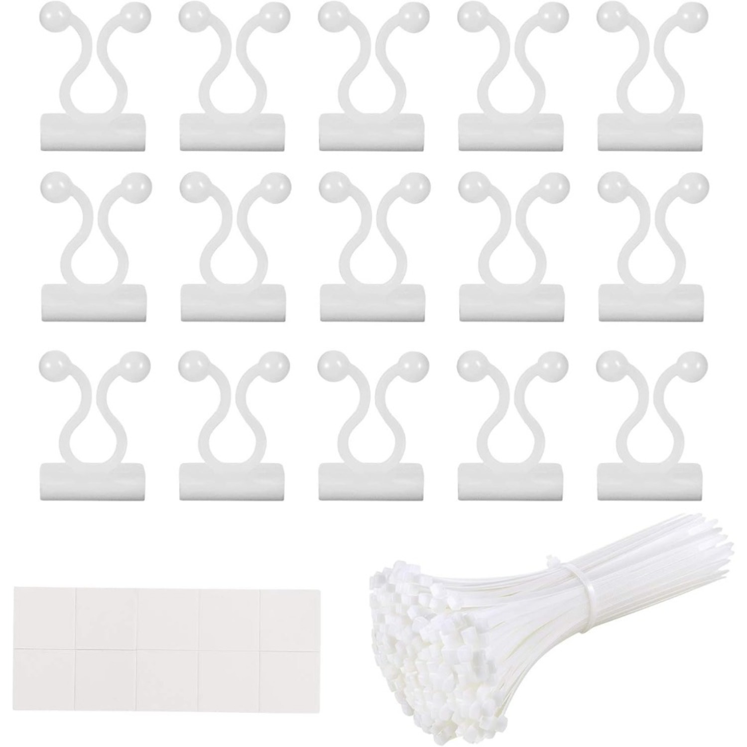 Main product image of 150 White Vine Clips with Green Cable Ties and Garden Wire
