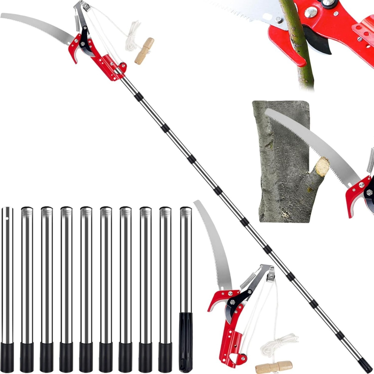 Main product image of Telescoping Pole Pruner with Stainless Steel Saw Blade and Shears