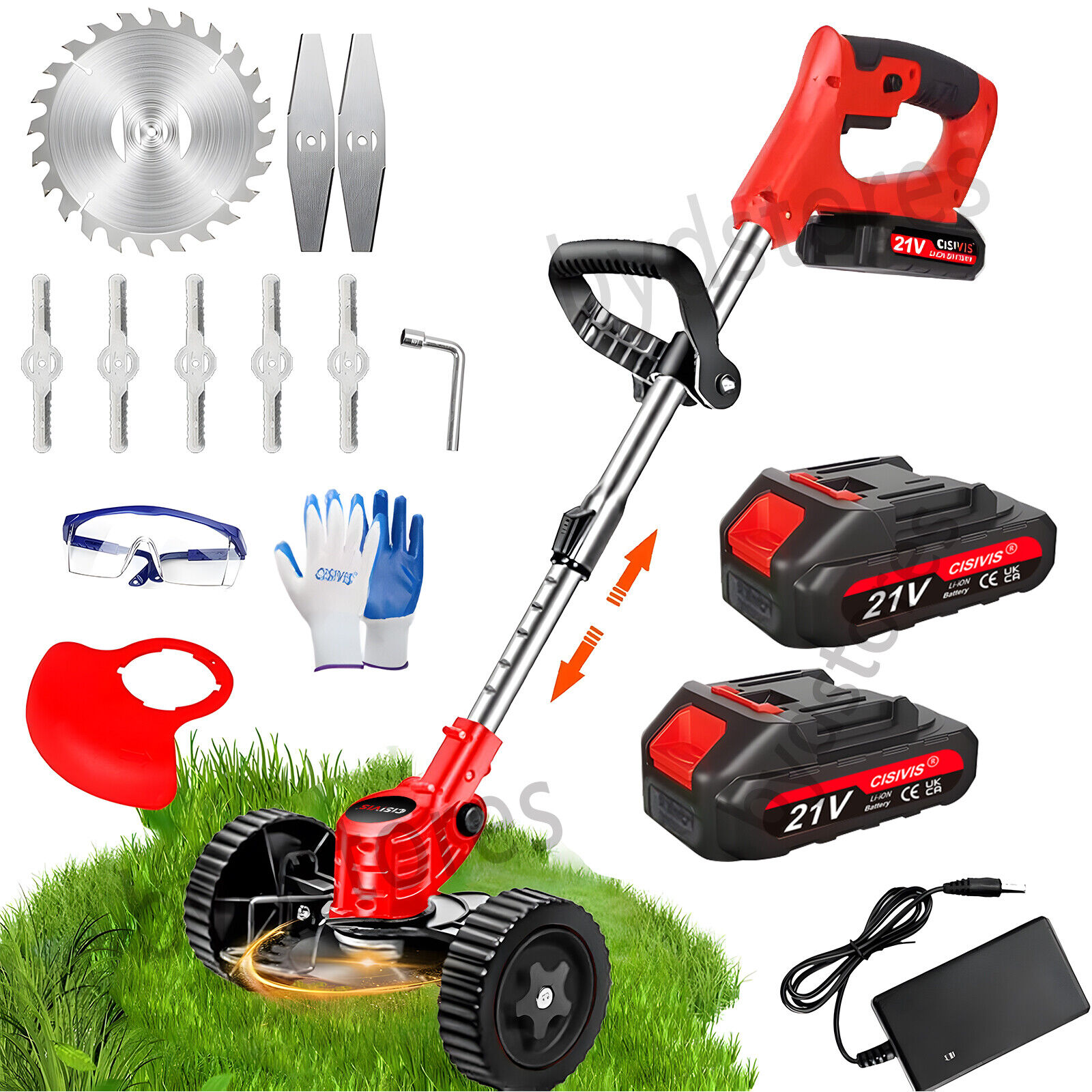 Main product image of 21V Cordless Grass Trimmer and Edger with 2 Batteries