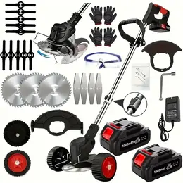 Product image of Cordless Electric Grass Trimmer Kit with 3 Blades and 2 Batteries