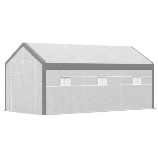 Main product image of 20' x 10' x 9' Walk-in Greenhouse with Roll-Up Door and 8 Closeable Windows