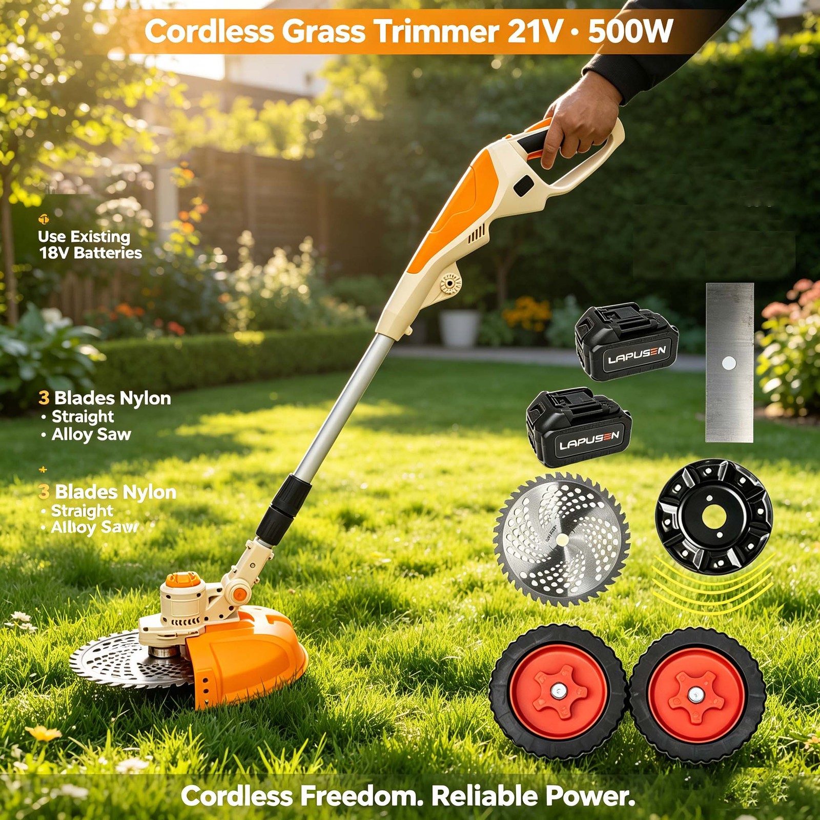 Main product image of Cordless Electric Brushless Grass Trimmer and Lawn Edger