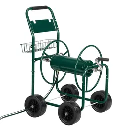 Product image of Iron Four-Wheel Pipe Truck, Dark Green, Solid Tires