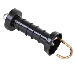 Product image of 10x Electric Fence Gate Insulated Spring Handles with Hook, Black