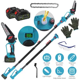 Product image of Extendable Cordless Pole Saw, 5.3-7.4FT, 13FT Reach, Handheld, ±90° Adj. Head