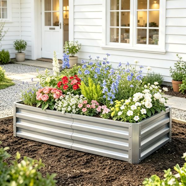 Main product image of 4 x 2 x 1 inch Galvanized Metal Raised Garden Bed