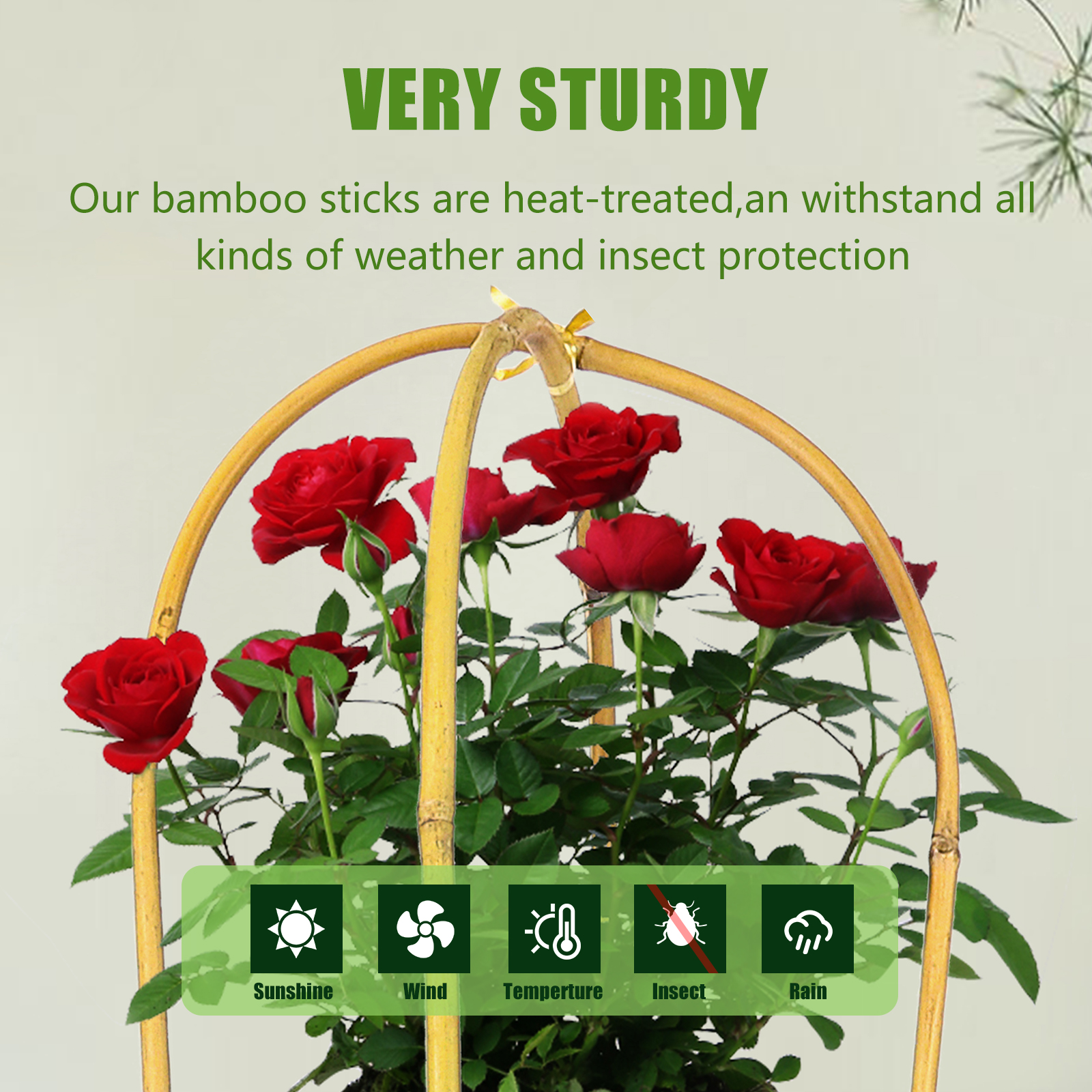 Main product image of 3ft Natural Bamboo U-Shaped Garden Trellis, 3-Pack