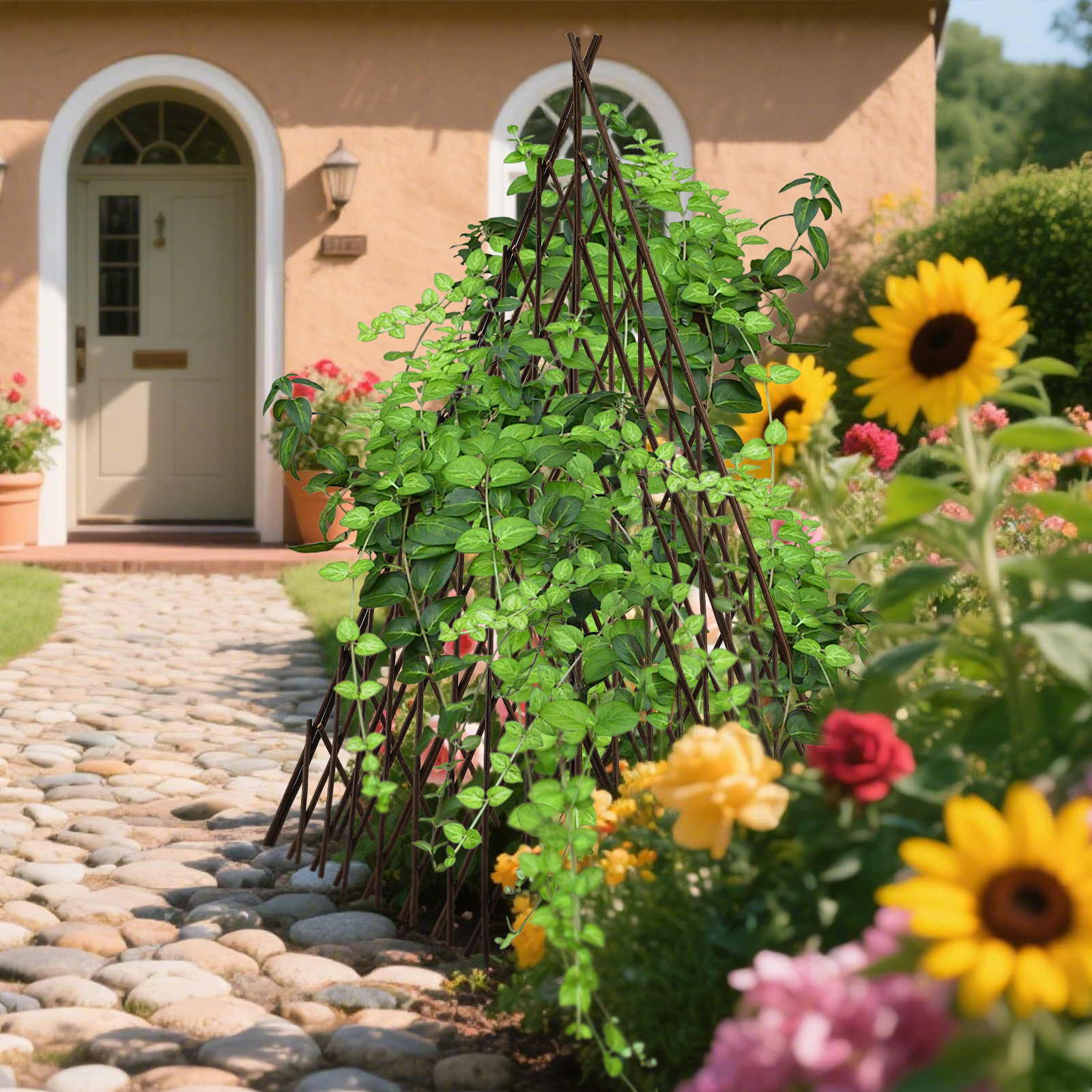 Main product image of 4FT Willow Teepee Trellis, Wood Plant Support