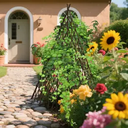 Product image of 4FT Willow Teepee Trellis, Wood Plant Support