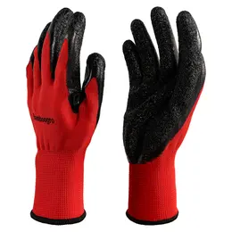 Product image of Red NCG Crinkle Latex Coated Seamless Knit Gloves, Textured Palm, 8 Pairs