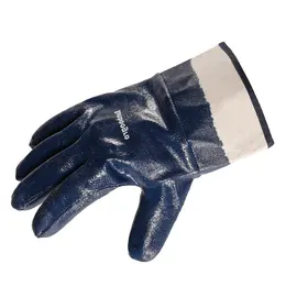 Product image of ORG Fully Dipped Blue Nitrile Gloves, Canvas Cuff, Oil Resistant, 6 Pairs