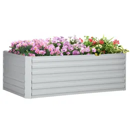 Product image of Galvanized Steel Raised Garden Bed, Reinforced, 180 x 90 x 59 cm, Light Gray