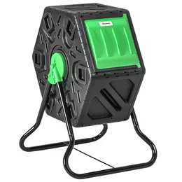 Product image of Outsunny 65L Single Chamber Rotating Composter with Steel Legs