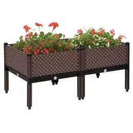 Product image of Outsunny 19.7in x 19.7in x 18.3in Elevated Planter Boxes, 10.8 Gal, Set of 2