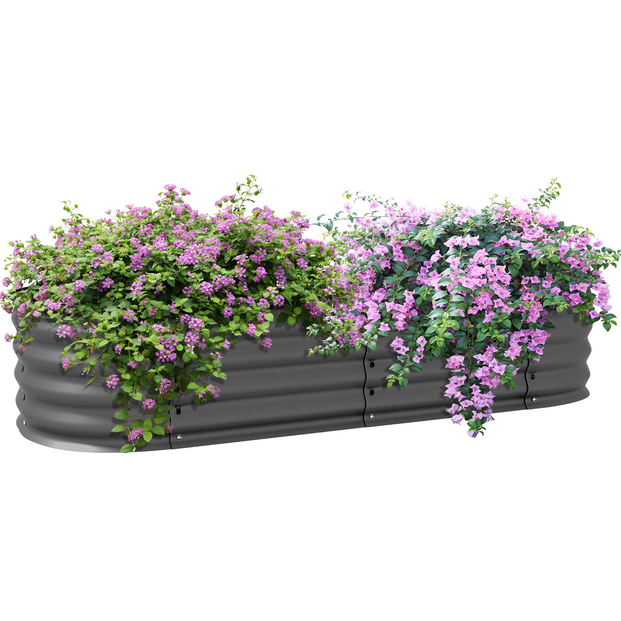 Main product image of Dark Grey Galvanized Raised Garden Bed with Safety Edging