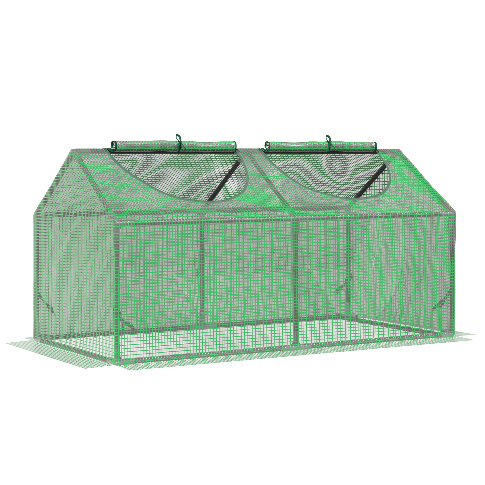 Main product image of Mini Greenhouse, PE Cover, Observation Windows, 120x60x60 cm, Green