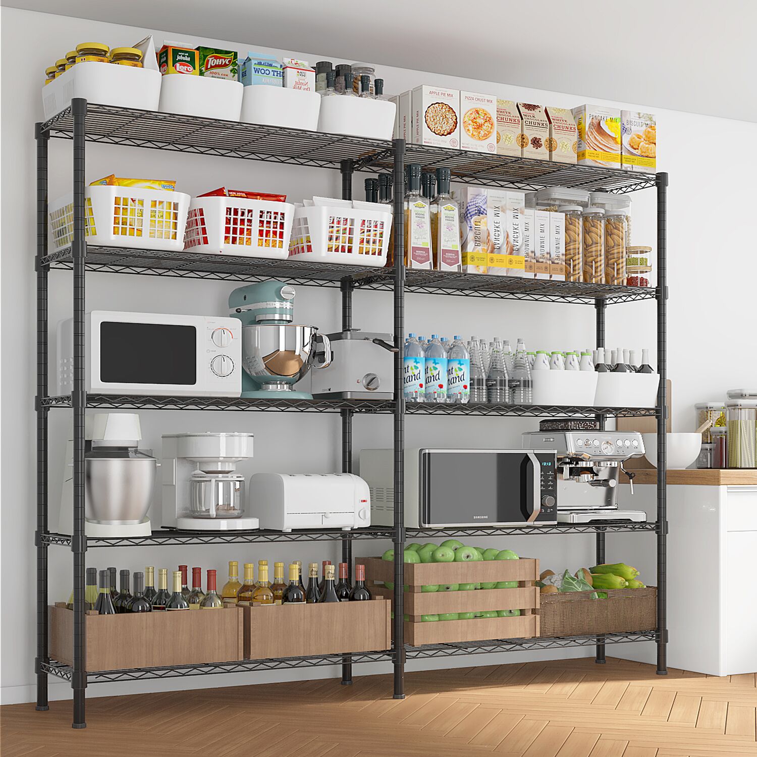 Main product image of 58''W x 71''H 5-Tier NSF Wire Shelving Unit, 1500 lbs