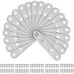 Product image of 20 Stainless Steel Straight Flat Brackets, with 80 Screws