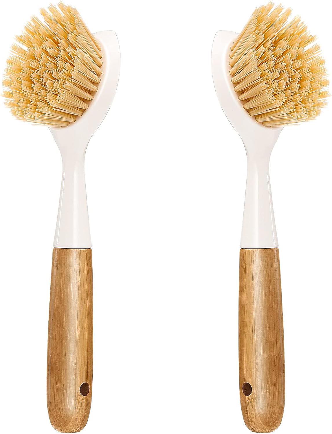Main product image of 2 Pack Bamboo Handle Dish Brushes with Built-In Scraper
