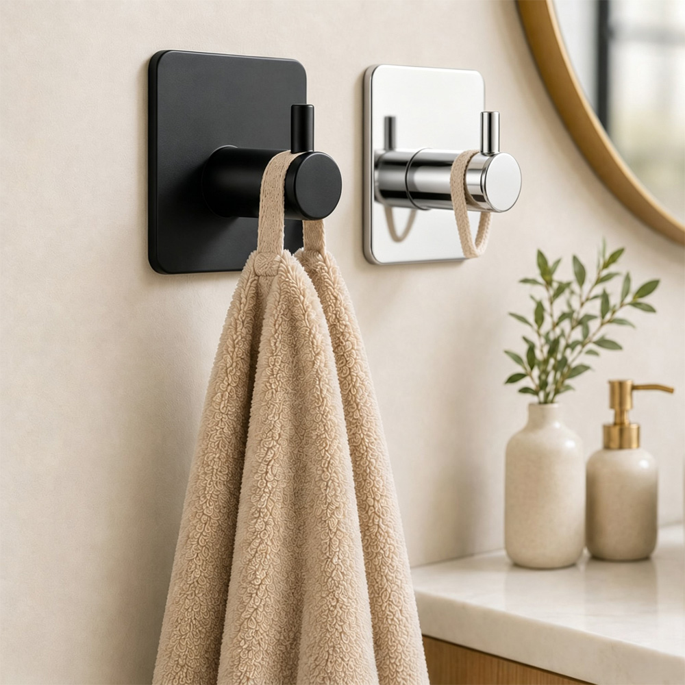 Main product image of 2-Pack Stainless Steel Adhesive Square Wall Hooks