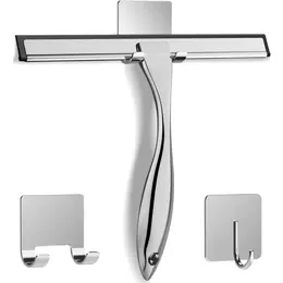 Product image of 10 Inch Stainless Steel Squeegee, Includes 2 Adhesive Hooks