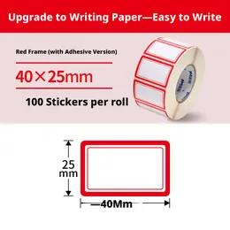 Product image of Red Self-Adhesive Labels, Single Frame, 100 per Roll