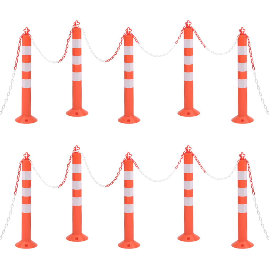 Main product image of 75 cm Bollard Set with Chain, 10 Pieces