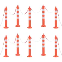 Product image of 75 cm Bollard Set with Chain, 10 Pieces