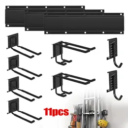 Product image of 3-Pack Wall Mounted Tool Storage Rack for Garage & Garden, Long Hooks