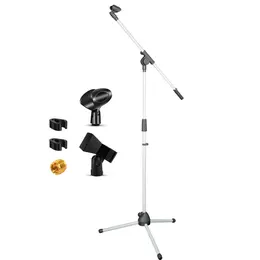 Product image of 5 Core Tripod Microphone Stand, Adjustable Floor Boom Arm, 18-72 Inch