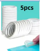 Product image of Clear double-sided tape, 5mm wide, 8m long, 5-pack