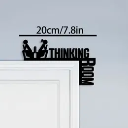 Product image of Metal Toilet Door Sign, 'Room For Thinking' Design
