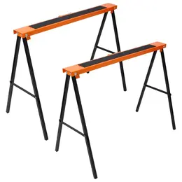 Product image of 2-Pack Folding Portable Heavy Duty Steel Sawhorses with Handle